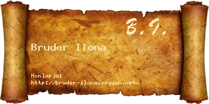 Bruder Ilona névjegykártya